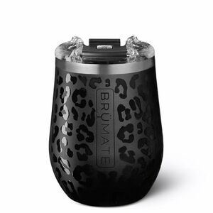 NEW! BRUMATE Gold Leopard Uncork’d XL 14oz Wine Cup w/ BevLock Non-Spill Lid NWT